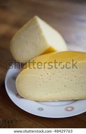 cheese on a wood table