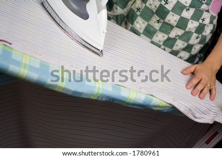 Dress shirt ironing