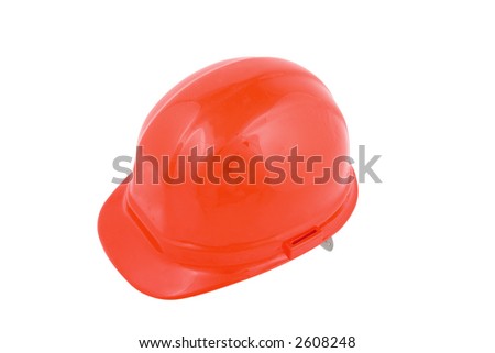 red hard hat isolated on a white background