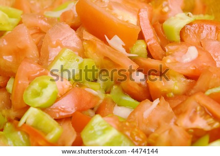 fresh tomato and peppers salad background