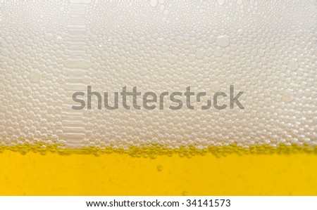 macro shot of beer bubbles