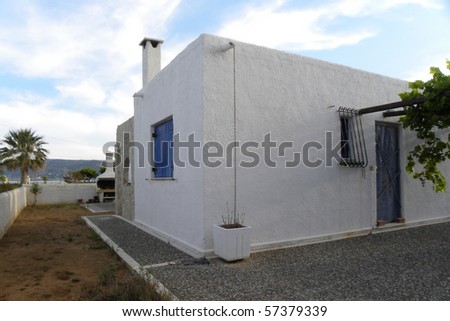 View of the Mediterranean house. classic Greek  house