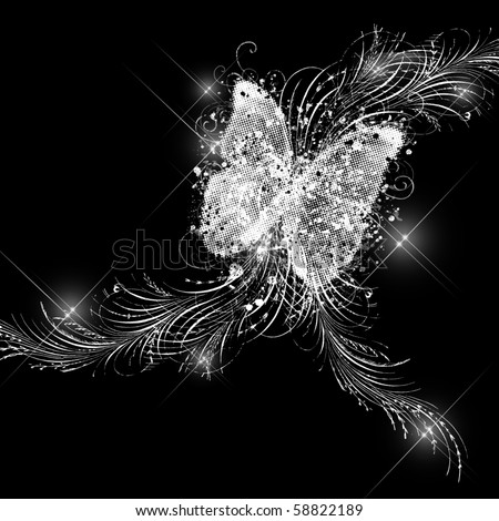 Butterfly Backgrounds on Abstract Glamorous Butterfly On A Black Background Stock Photo