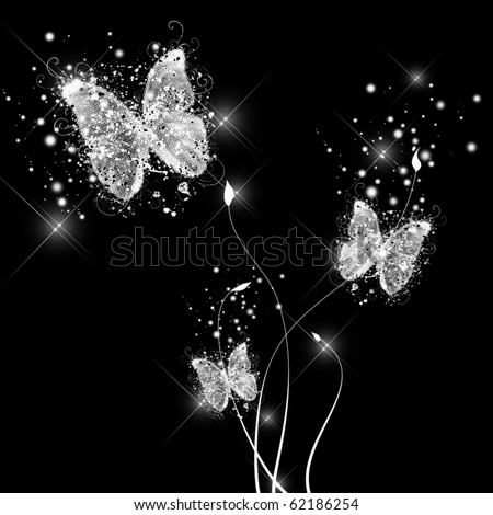 Butterfly Backgrounds on Abstract Glamorous Butterfly On A Black Background Stock Photo