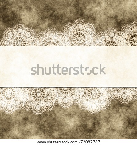 stock photo Grungy Backgroundold paper wiht lace retro wedding invitation