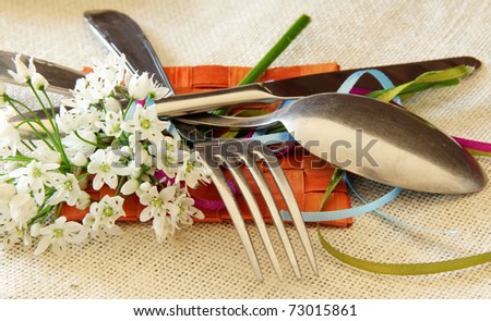 stock photo Table Laid For wedding A Romantic Dinner or other events