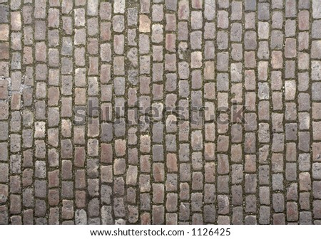 Cobbled road close-up; texture; background