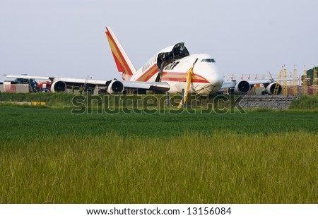 Crash of Boeing 747-209F in Brussel-Zaventem Airport (BRU), Belgium. Kalitta Air Flight 207 was a cargo flight from Brussels (BRU) to Bahrain (BAH). Incident happened on 25th of May, 2008 at 13:31.