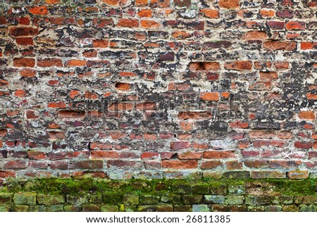 Grunge red brick texture (very old wall)
