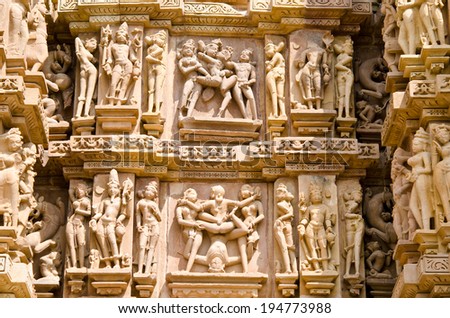 Erotic Temple in Khajuraho Madhya Pradesh India Erotic Temple in Khajuraho Madhya Pradesh India