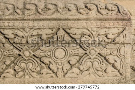 sandstone carving at Phimai Castle, Thailand