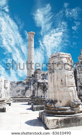 view of Temple of Apollo in antique city of Didyma