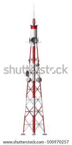 radio tower isolated on white background