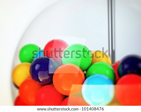 gum ball inside a glass ball