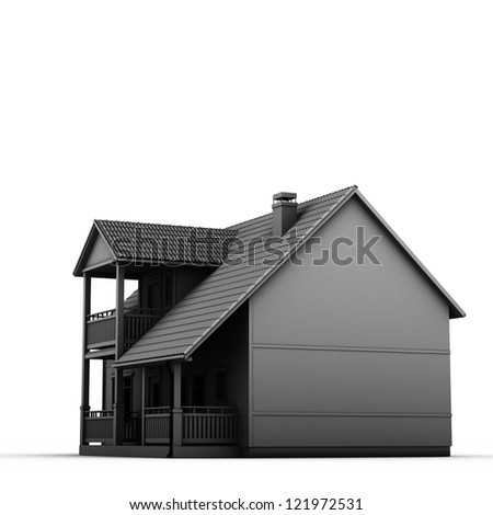 colonial house isolated on white background