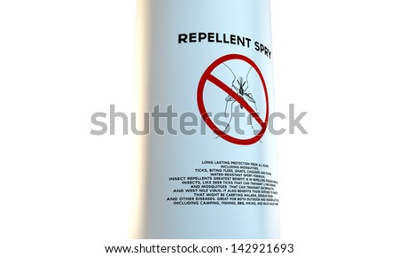 repellent spry for mosquitoes isolated on white background