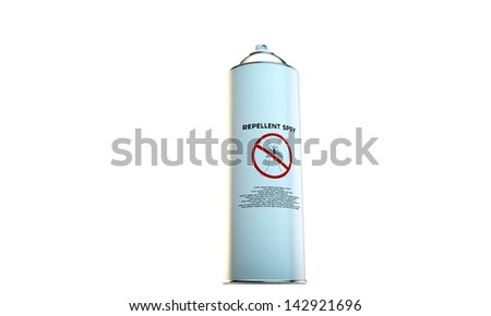 repellent spry for mosquitoes isolated on white background