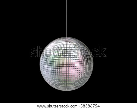 glitter ball isolated on black background