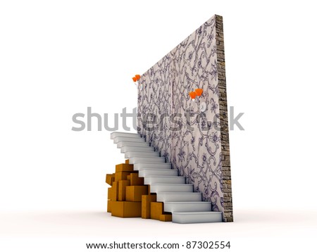 cardboards under stairs