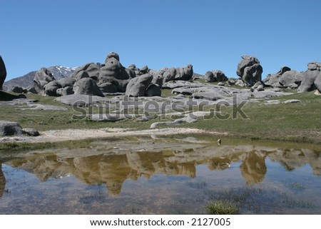 Castle hill Limestone formations at Castle hill, Southern Alps, New Zealand