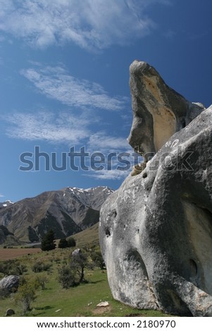 Castle hill Limestone formation at Castle hill, Southern Alps, New Zealand