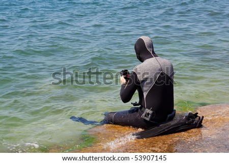 man in diving equipment