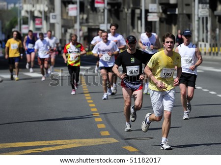 BELGRADE - APRIL 18: Competitors run during \