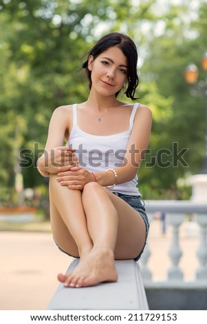 sad pensive girl smiling looking at camera