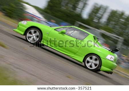 modified street car at speed