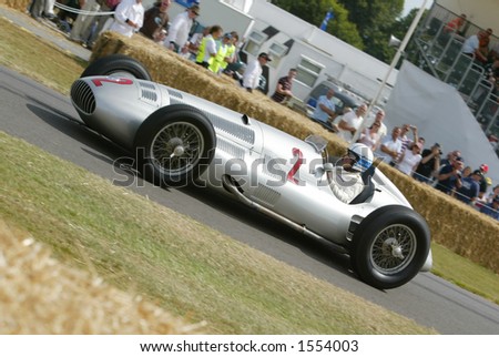 stock photo historic mercedes racing car at Goodwood Festival of Speed