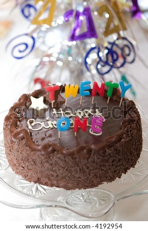 birthday cake 21st birthday. stock photo : Birthday cake