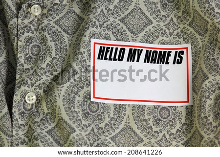 name tag