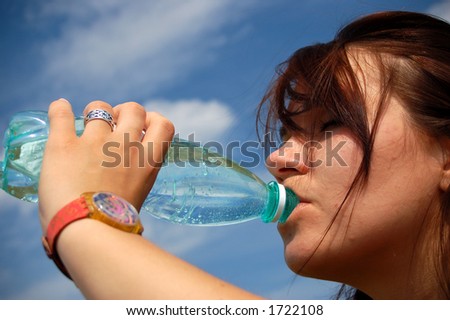 stock photos women drinking water. stock photo : women drink water