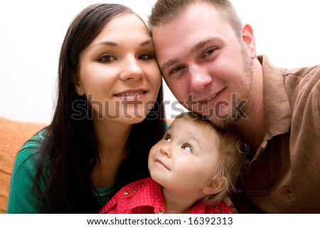 mother, father and daughter together
