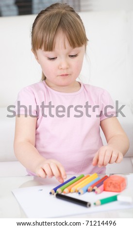 sweet little girl drawing