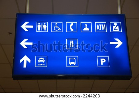 light sign board in a low cost air terminal