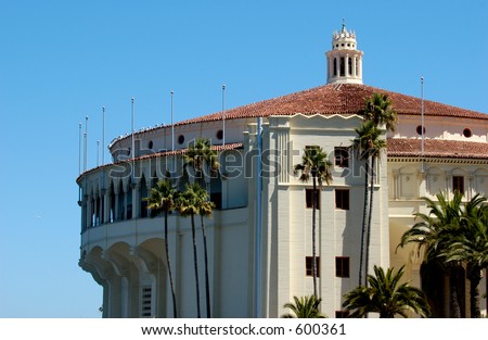 a Catalina Island Casino and Marina. Santa Catalina Island, California, USA.