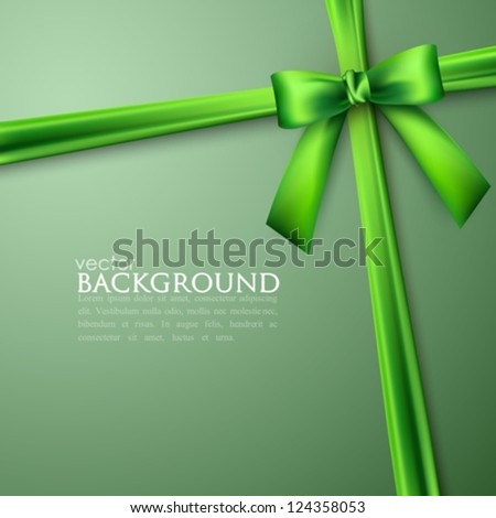 elegant background with green bow elegant background with green bow