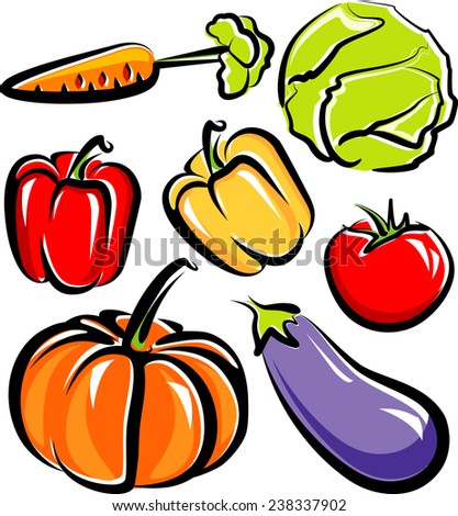 illustration of isolated vegetables