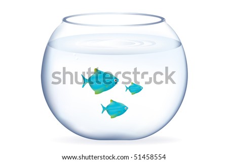 tropical fishes for aquarium. stock vector : Three Tropical Fishes In Aquarium, Isolated On White