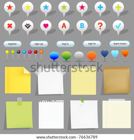 Map Set, Isolated On White Background, Vector Illustration - 76636789