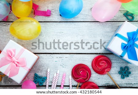 Birthday background. Birthday celebration with copy space. Birthday greeting card