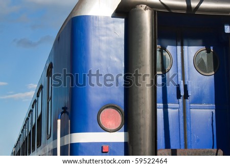Close up of a train wagon on the train station