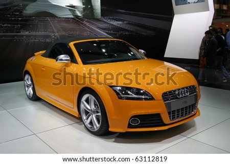 stock photo BRUSSELS JANUARY 20 Audi TT sport car shown on display at