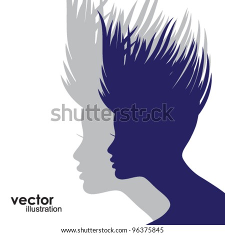 Woman Face Silhouette Stock Vector Illustration 96375845 : Shutterstock