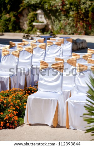 Nicely decorated chair at an event party or wedding