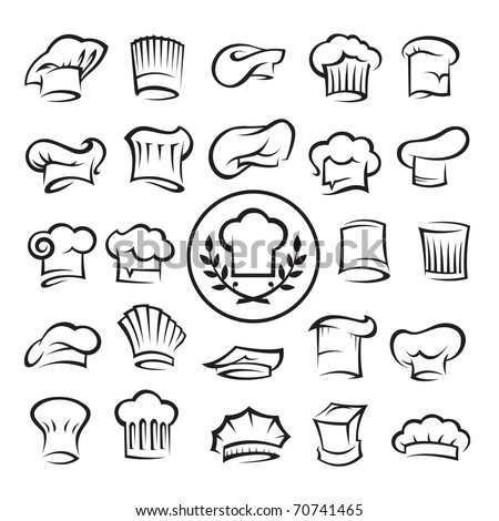 set of chef hats set of chef hats