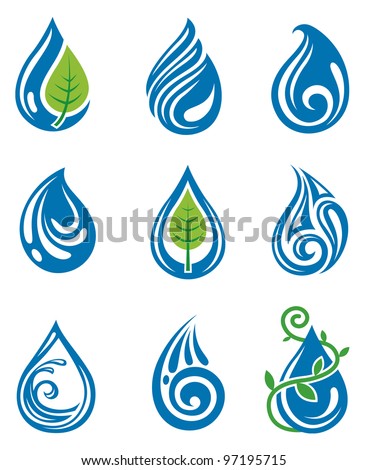 Water Drops Icons Stock Vector 97195715 : Shutterstock