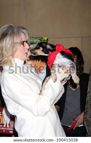 LOS ANGELES - APR 17:  Diane Keaton and Rescue dogs up for adoption arrives at the \