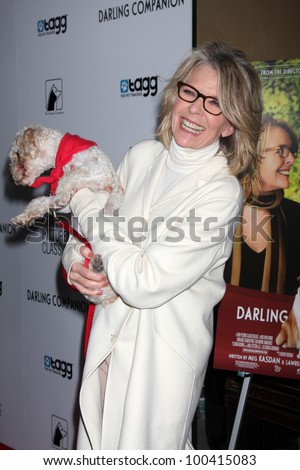 LOS ANGELES - APR 17:  Diane Keaton and Rescue dogs up for adoption arrives at the \
